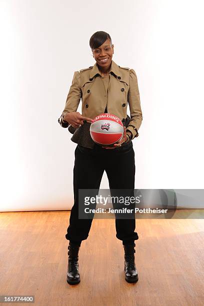 Tina Thompson of the Seattle Storm poses for portraits during the NBAE Circuit as part of 2013 All-Star Weekend at the Hilton Americas Hotel on...