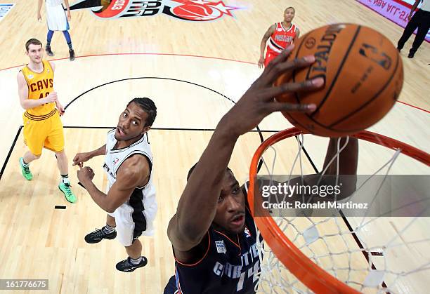 Michael Kidd-Gilchrist of the Charlotte Bobcats and Team Shaq goes up to dunk the ball in the BBVA Rising Stars Challenge 2013 part of the 2013 NBA...