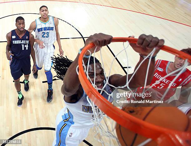 Kenneth Faried of the Denver Nuggets and Team Chuck dunks the ball in the first half in the BBVA Rising Stars Challenge 2013 part of the 2013 NBA...