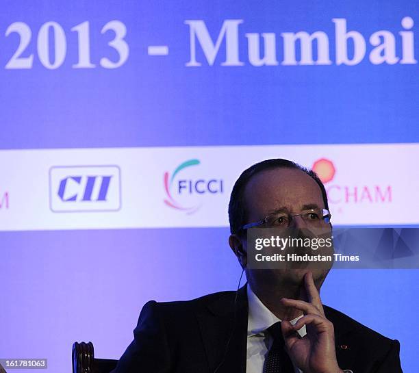 Francois Hollande, President of the French Republic speaking on strengthening long-term economic partnership between India and France at Taj Mahal...