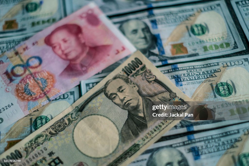 RMB, JPY, USD in cash