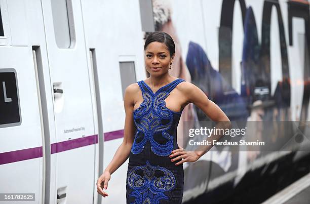 Naomie Harris attends a photocall to unveil the new Skyfall Train at Kings Cross Station on February 16, 2013 in London, England.