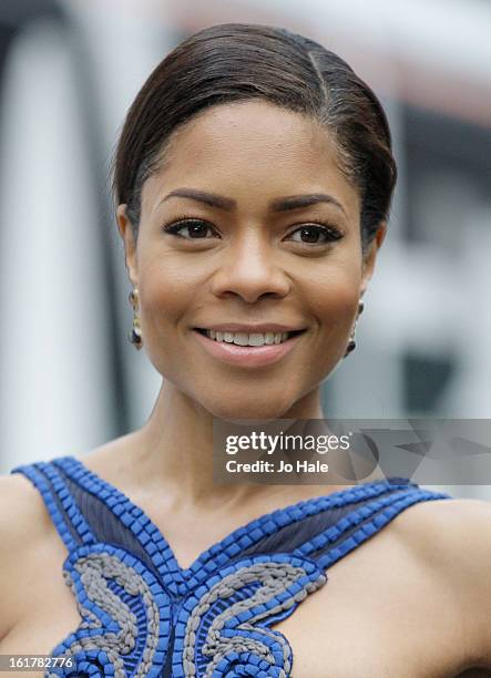 Naomie Harris attends a photocall to unveil the new Skyfall Train at Kings Cross Station on February 16, 2013 in London, England.