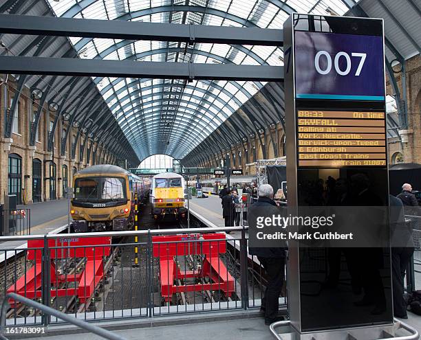 The new Skyfall Train on platform 007 at Kings Cross Station on February 16, 2013 in London, England.