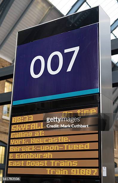 The new Skyfall Train on platform 007 at Kings Cross Station on February 16, 2013 in London, England.