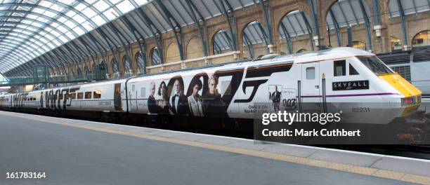 The new Skyfall Train on platform 007 at Kings Cross Station on February 16, 2013 in London, England.