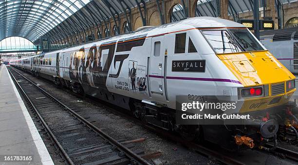 The new Skyfall Train on platform 007 at Kings Cross Station on February 16, 2013 in London, England.