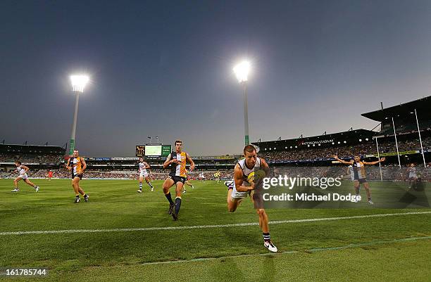 General view during the round one NAB Cup match between the West Coast Eagles and the Fremantle Dockers at Patersons Stadium on February 16, 2013 in...