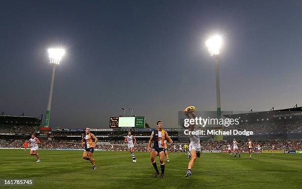 General view during the round one NAB Cup match between the West Coast Eagles and the Fremantle Dockers at Patersons Stadium on February 16, 2013 in...