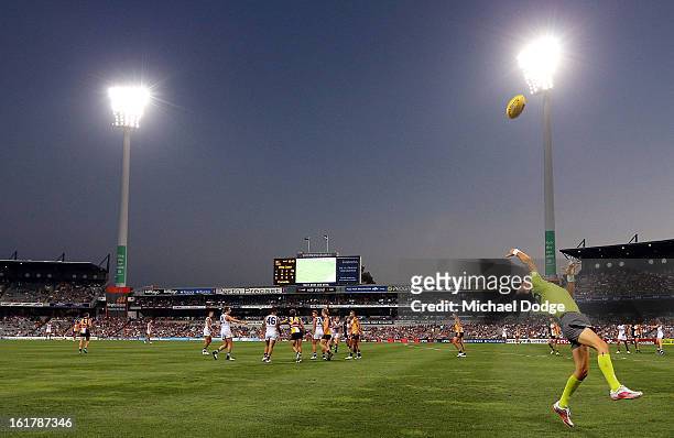 General view during the round one NAB Cup match between the West Coast Eagles and the Fremantle Dockers at Patersons Stadium on February 16, 2013 in...