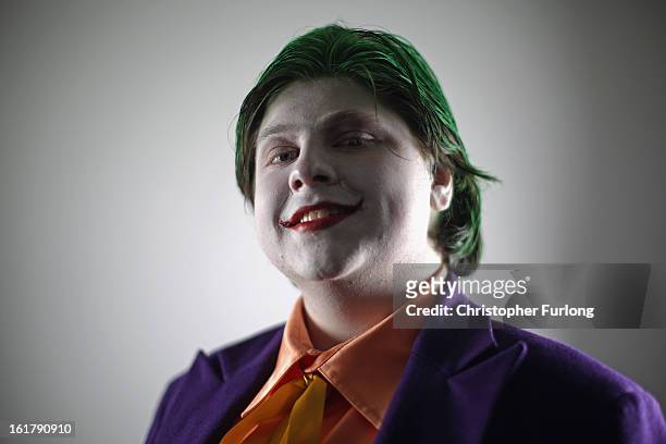 Dan Reeves poses as The Joker during the MCM Midlands Comic Con Expo at The International Centre on February 16, 2013 in Telford, England....