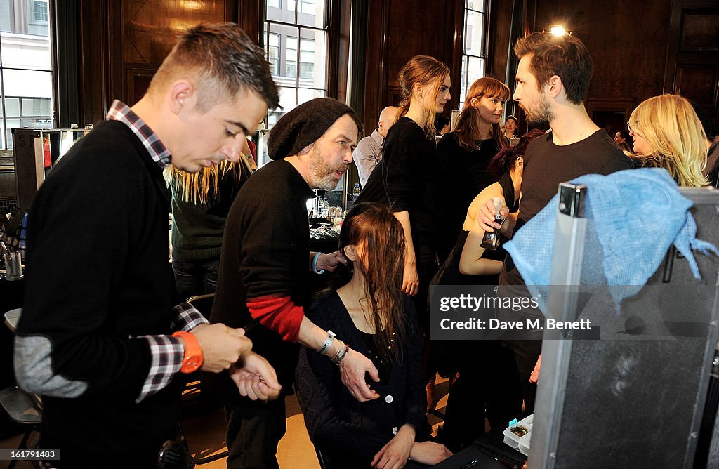 Julien Macdonald - Backstage - LFW F/W 2013