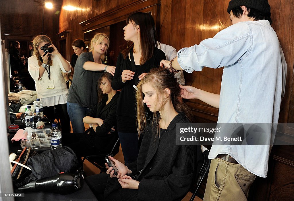 Julien Macdonald - Backstage - LFW F/W 2013