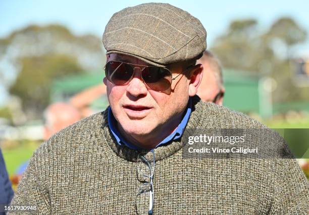 Trainer Peter Moody is seen after Masonry won Race 2, the Ladbrokes Racing Club Plate, during Melbourne Racing at Sandown Lakeside on August 16, 2023...