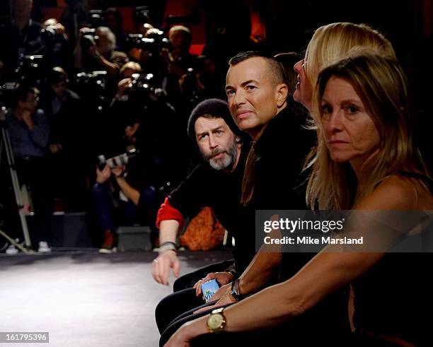 Julien Macdonald attends the Julien Macdonald show during London Fashion Week Fall/Winter 2013/14 at Goldsmiths' Hall on February 16, 2013 in London,...