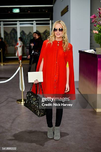 Laura Whitmore attends the Issa London show during London Fashion Week Fall/Winter 2013/14 at Somerset House on February 16, 2013 in London, England.