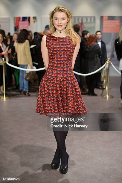Amber Artherton attends the Issa London show during London Fashion Week Fall/Winter 2013/14 at Somerset House on February 16, 2013 in London, England.