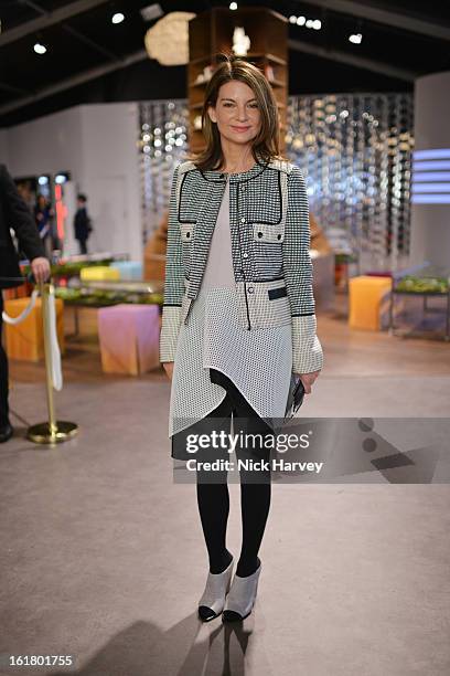 Natalie Massenet attends the Issa London show during London Fashion Week Fall/Winter 2013/14 at Somerset House on February 16, 2013 in London,...