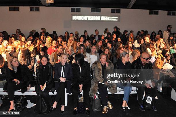 Guests attend the Issa London show during London Fashion Week Fall/Winter 2013/14 at Somerset House on February 16, 2013 in London, England.