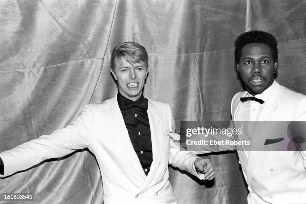 David Bowie with Nile Rodgers of Chic at the Frankie Crocker Awards at the Savoy in New York, on 21st January 21 1983.
