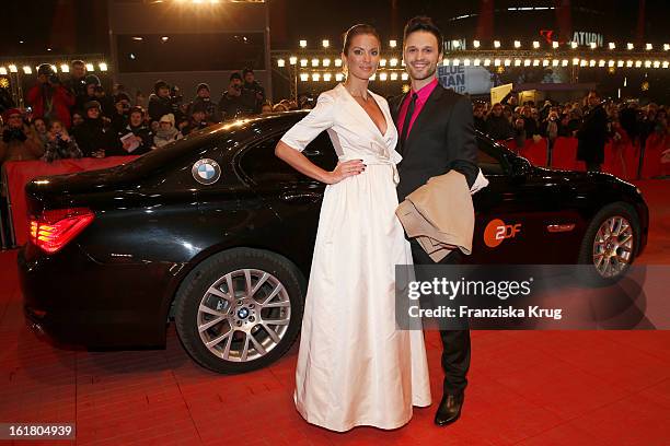 Kerstin Linnartz and Zackes Brustik attend the Closing Ceremony Red Carpet Arrivals - BMW At The 63rd Berlinale International Film Festival at...