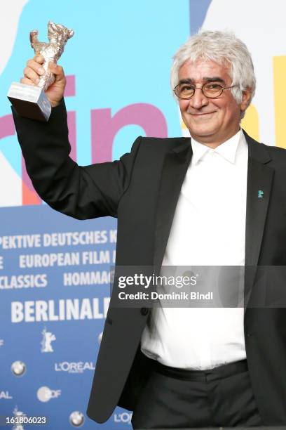 Kamboziya Partovi poses with with the award for Best Script at the Award Winners Press Conference during the 63rd Berlinale International Film...