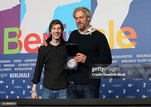Award winner Stefan Kriekhaus with his award at the Award Winners Press Conference during the 63rd Berlinale International Film Festival at Grand...