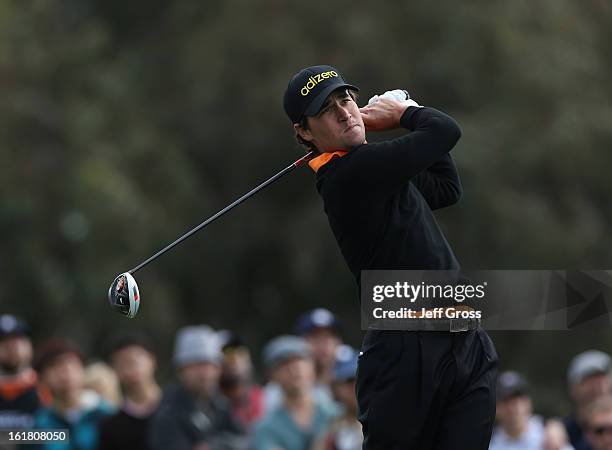 Casey Wittenberg hits a shot during the final round of the Farmers Insurance Open at at Torrey Pines South Golf Course on January 27, 2013 in La...