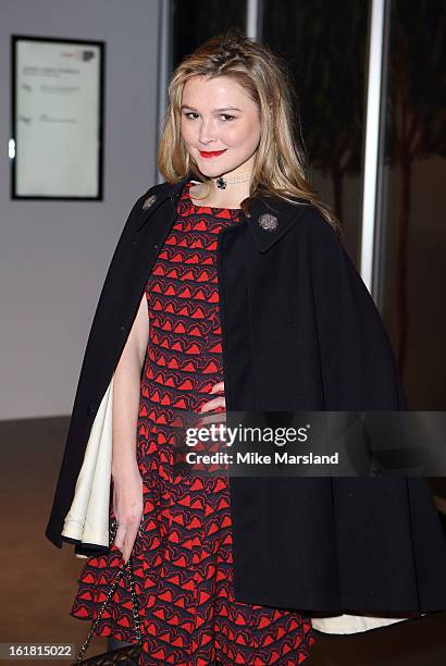 Amber Atherton attends the Issa London show during London Fashion Week Fall/Winter 2013/14 at Somerset House on February 16, 2013 in London, England.