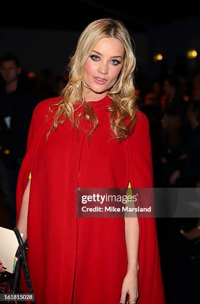 Laura Whitmore attends the Issa London show during London Fashion Week Fall/Winter 2013/14 at Somerset House on February 16, 2013 in London, England.