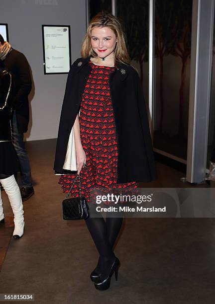 Amber Atherton attends the Issa London show during London Fashion Week Fall/Winter 2013/14 at Somerset House on February 16, 2013 in London, England.