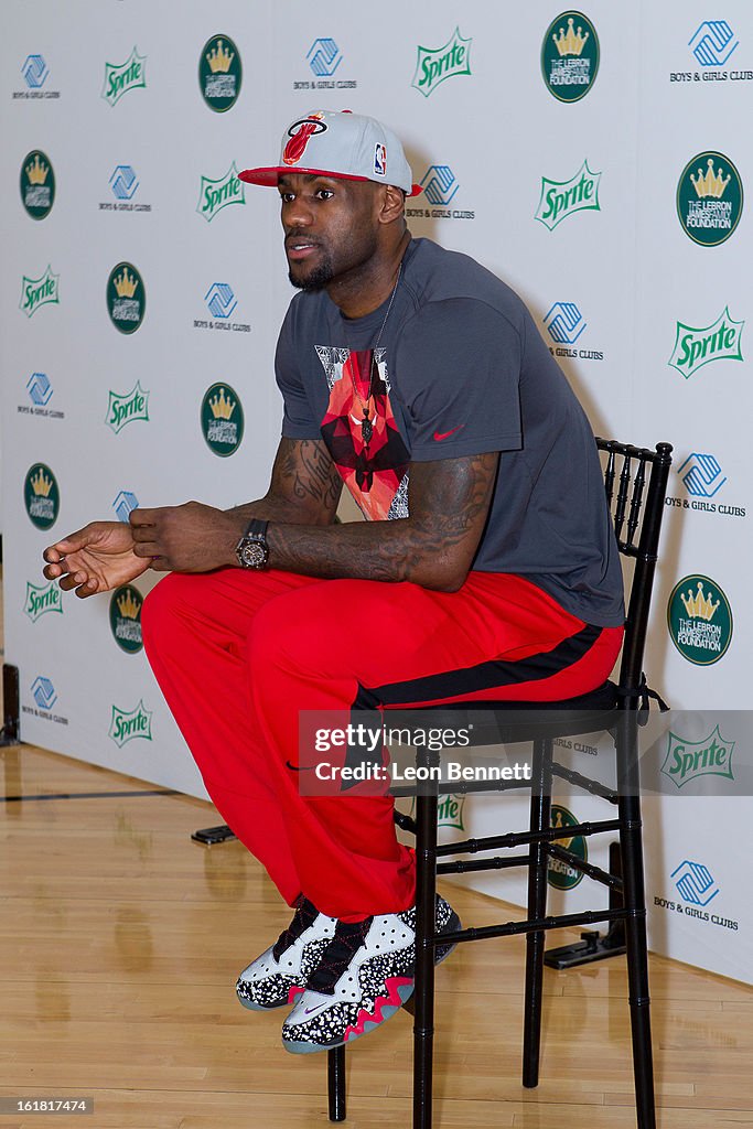 LeBron James And Sprite Unveil Refurbished Gym At Harvard Boys & Girls Club In Houston