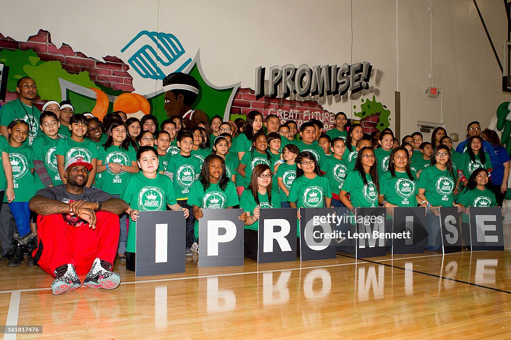 LeBron James And Sprite Unveil Refurbished Gym At Harvard Boys & Girls Club In Houston