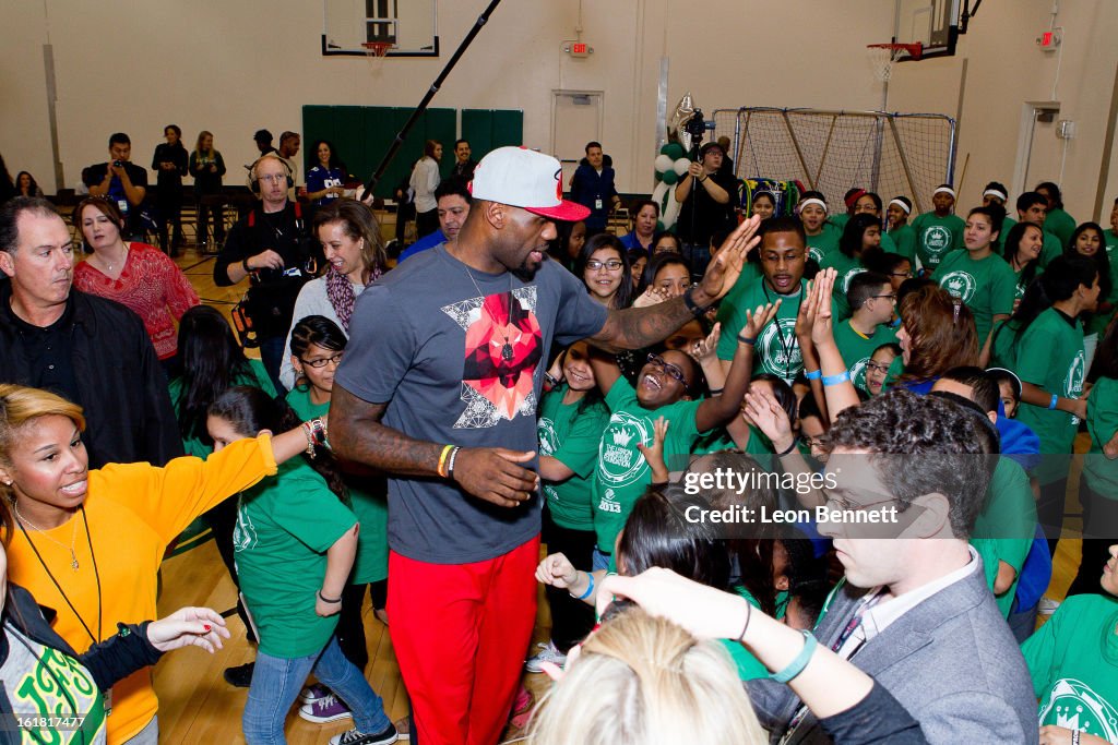 LeBron James And Sprite Unveil Refurbished Gym At Harvard Boys & Girls Club In Houston