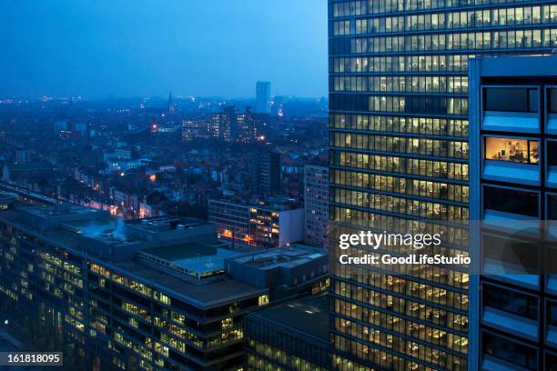 working late - belgium skyline stock pictures, royalty-free photos & images