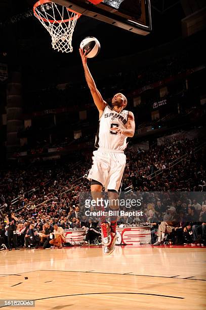 Tony Parker of the San Antonio Spurs shoots the ball during the 2013 Taco Bell Skills Challenge on State Farm All-Star Saturday Night as part of 2013...