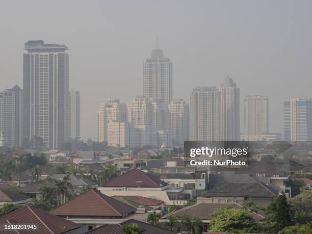 The view of the capital city of Jakarta amidst air pollution on August 23, 2023