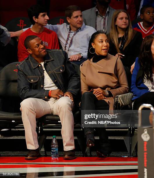 Actor Chris Tucker sits courtside during the Sears Shooting Stars on State Farm All-Star Saturday Night during NBA All Star Weekend on February 16,...