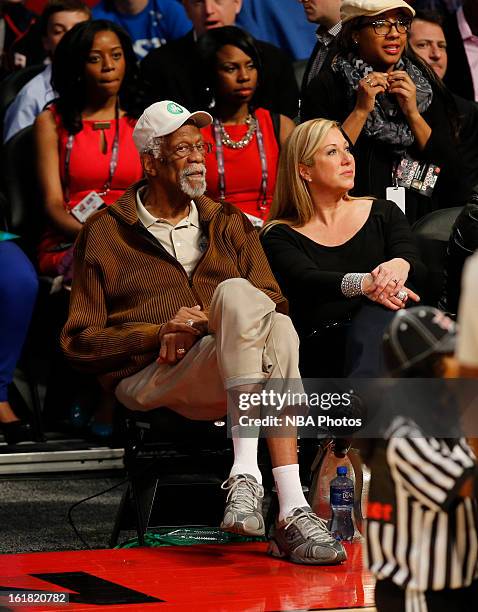 Legend Bill Russell sits courtside during the Sears Shooting Stars on State Farm All-Star Saturday Night during NBA All Star Weekend on February 16,...