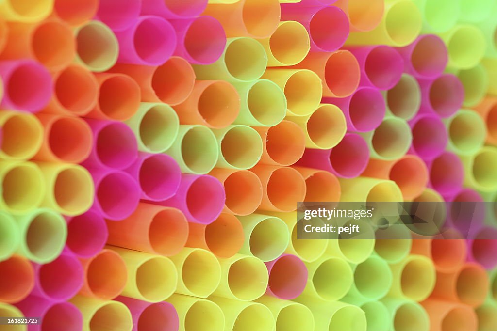 Colorful drinking straw - shallow focus