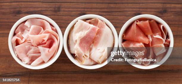 sliced hams - ham cubes stock pictures, royalty-free photos & images