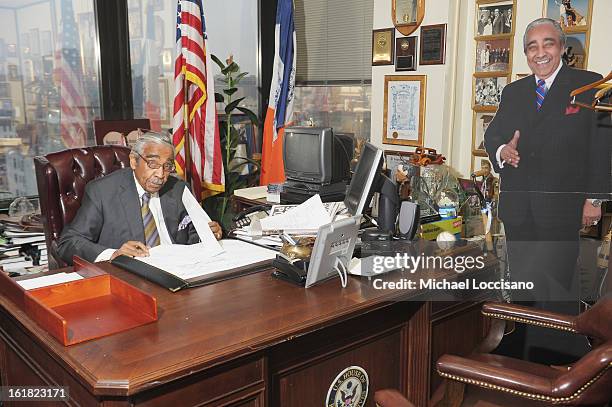 Congressman Charles Rangel poses in his Harlem office for the Resident Magazine Shoot on December 10, 2012 in New York City.