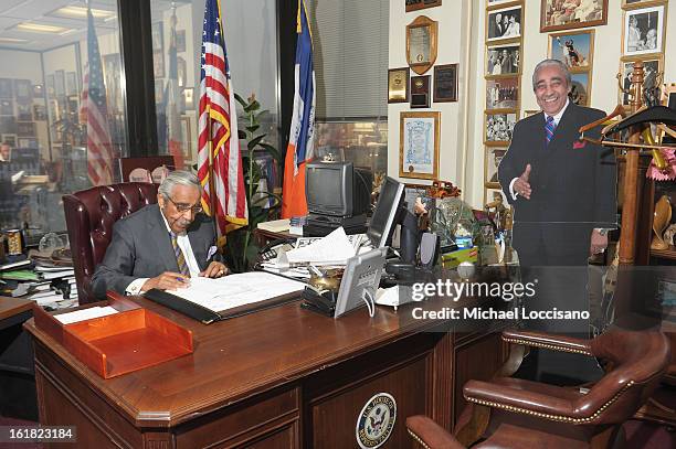 Congressman Charles Rangel poses in his Harlem office for the Resident Magazine Shoot on December 10, 2012 in New York City.