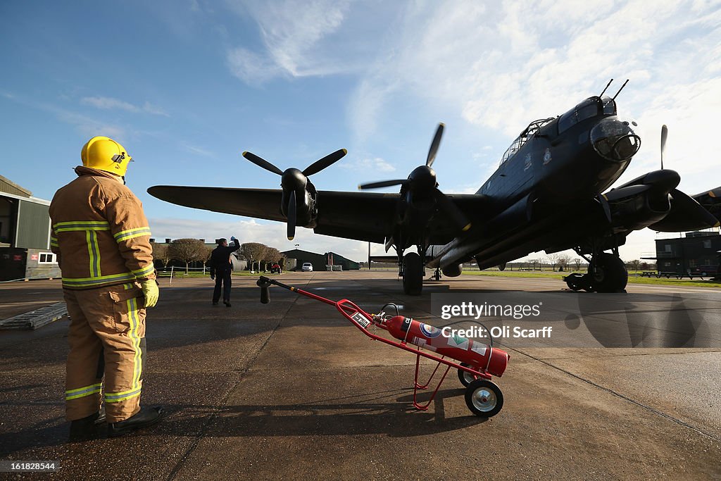 Engine Tests Are Performed On Restored Lancaster Bomber 'Just Jane'