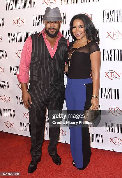 Actor Rockmond Dunbar and Maya Gilbert attend the "Pastor Brown" premiere presented by Lifetime Television at Xen Lounge on February 16, 2013 in Los...