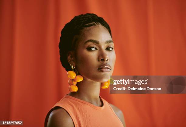 goddess of beauty, copy space. stock photo - orange creme stock pictures, royalty-free photos & images