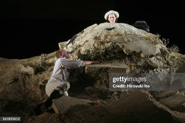 Samuel Beckett's "Happy Days," directed by Deborah Warner at Bam Harvey Theater on Monday night, January 7, 2008.Cast;Fiona Shaw as Winnie, right,...