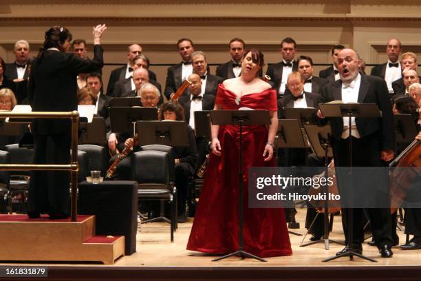 The Opera Orchestra of New York performing Verdi's "I Due Foscari" at Carnegie Hall on Thursday night, December 13, 2007.This image;The soprano...
