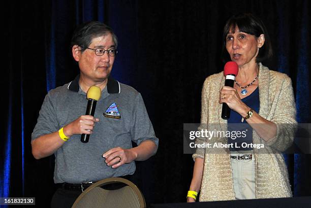 Visual effects artist Michael Okuda and Denise Okuda attend Creation Entertainment's Grand Slam Convention: The Star Trek And Sci-Fi Summit held at...