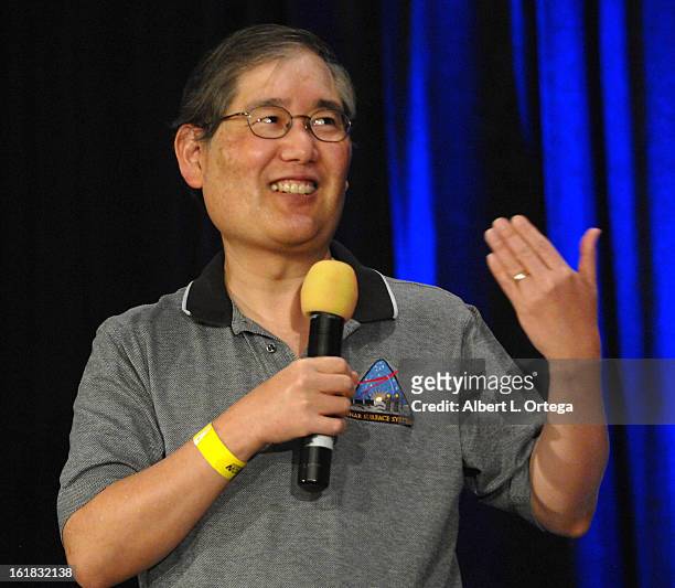 Visual effects artist Michael Okuda attends Creation Entertainment's Grand Slam Convention: The Star Trek And Sci-Fi Summit held at Burbank Marriott...